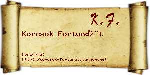 Korcsok Fortunát névjegykártya